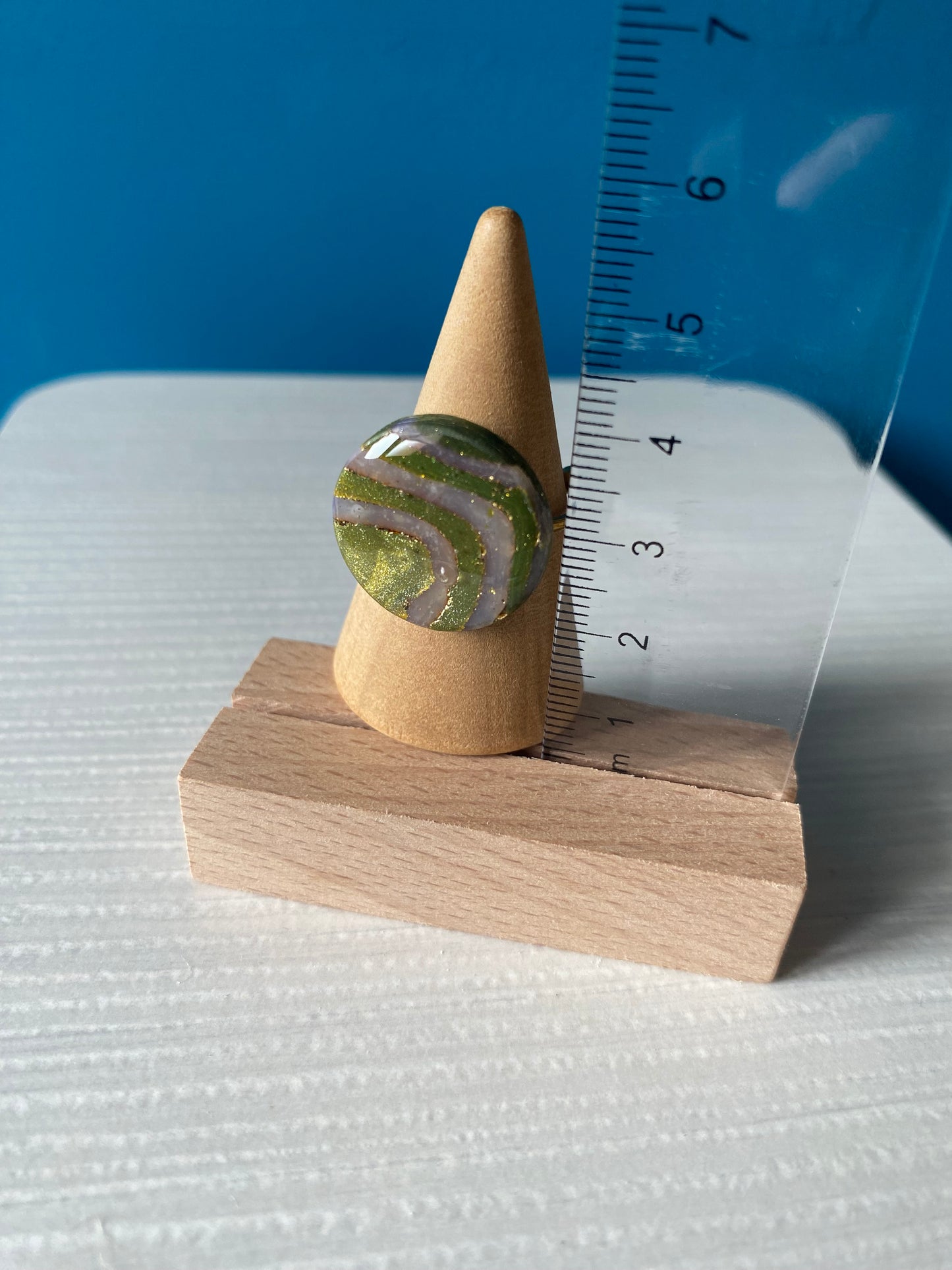 Anello ROUND STRIPY GREEN