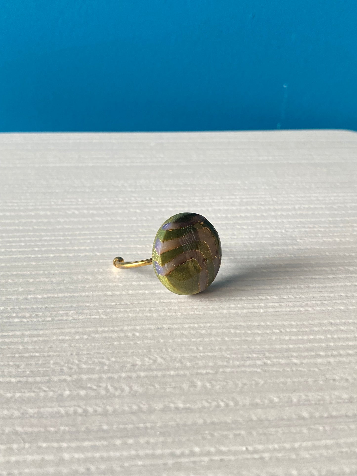 Anello ROUND STRIPY GREEN