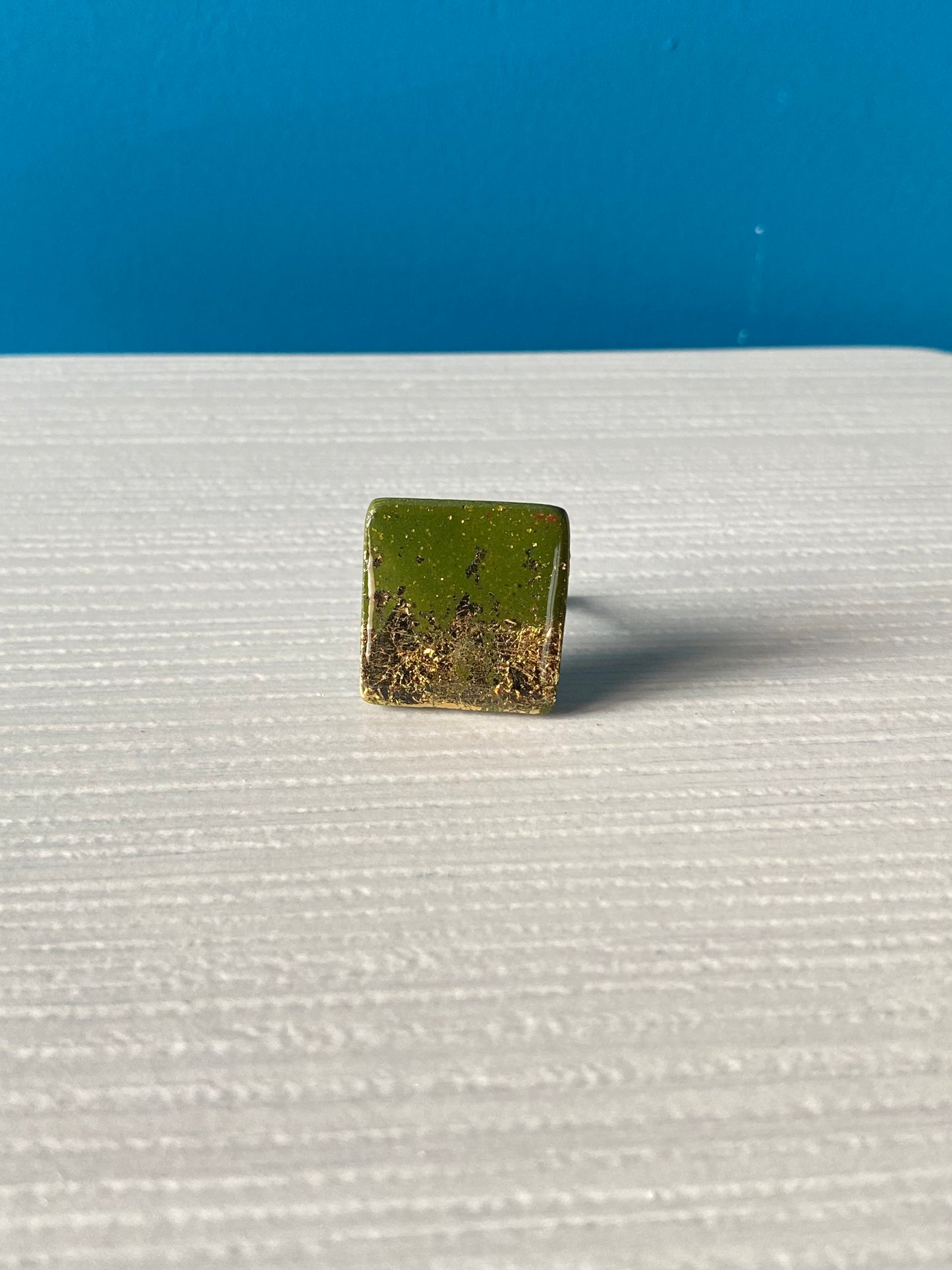 Anello SQUARE GOLDY GREEN