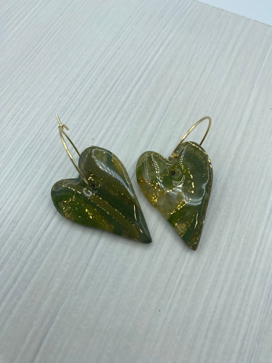Orecchini Cuore Green