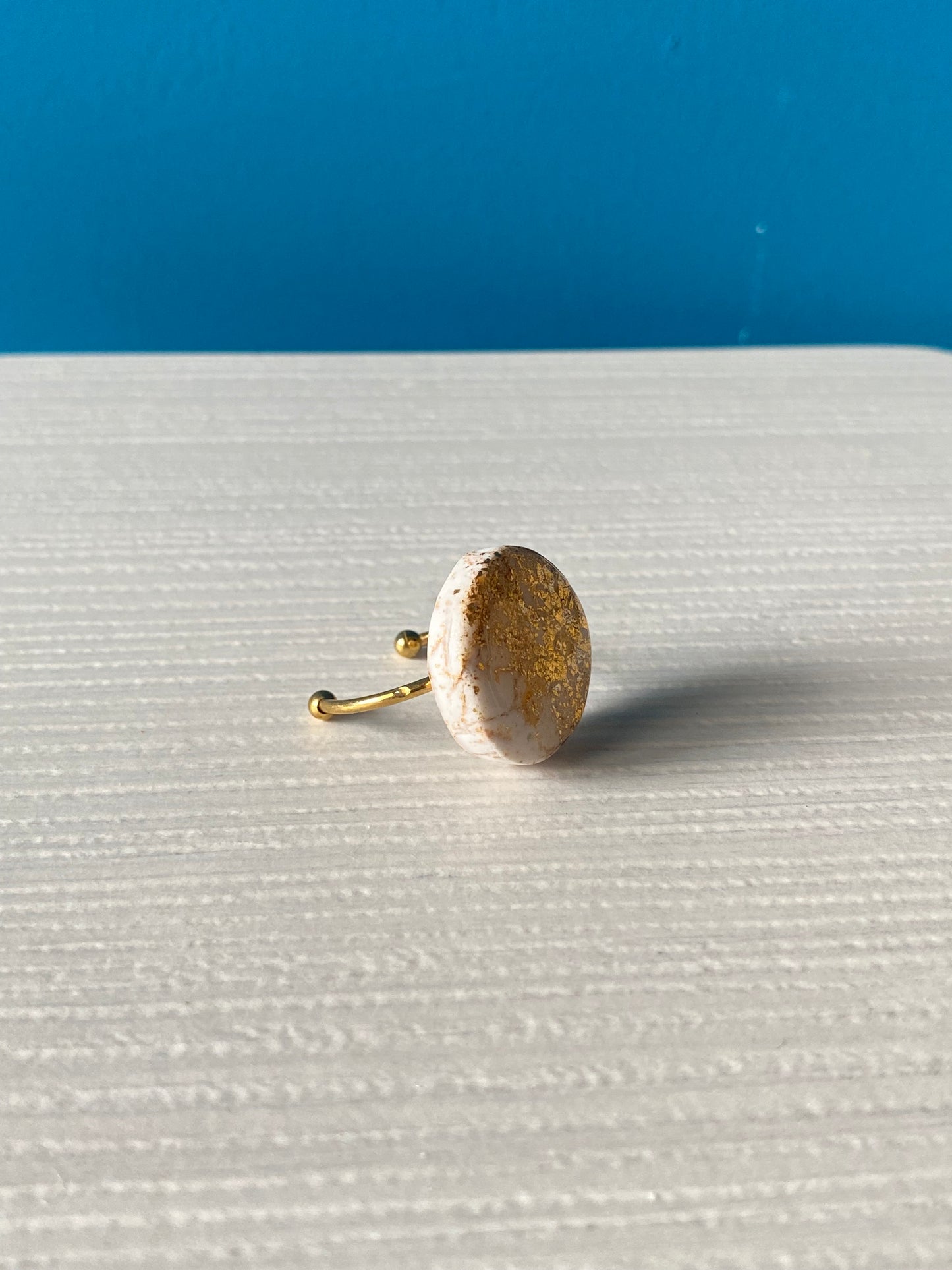 Anello ROUND GOLDY WHITE