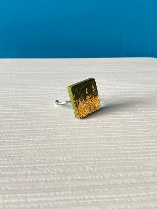 Anello SQUARE GOLDY GREEN