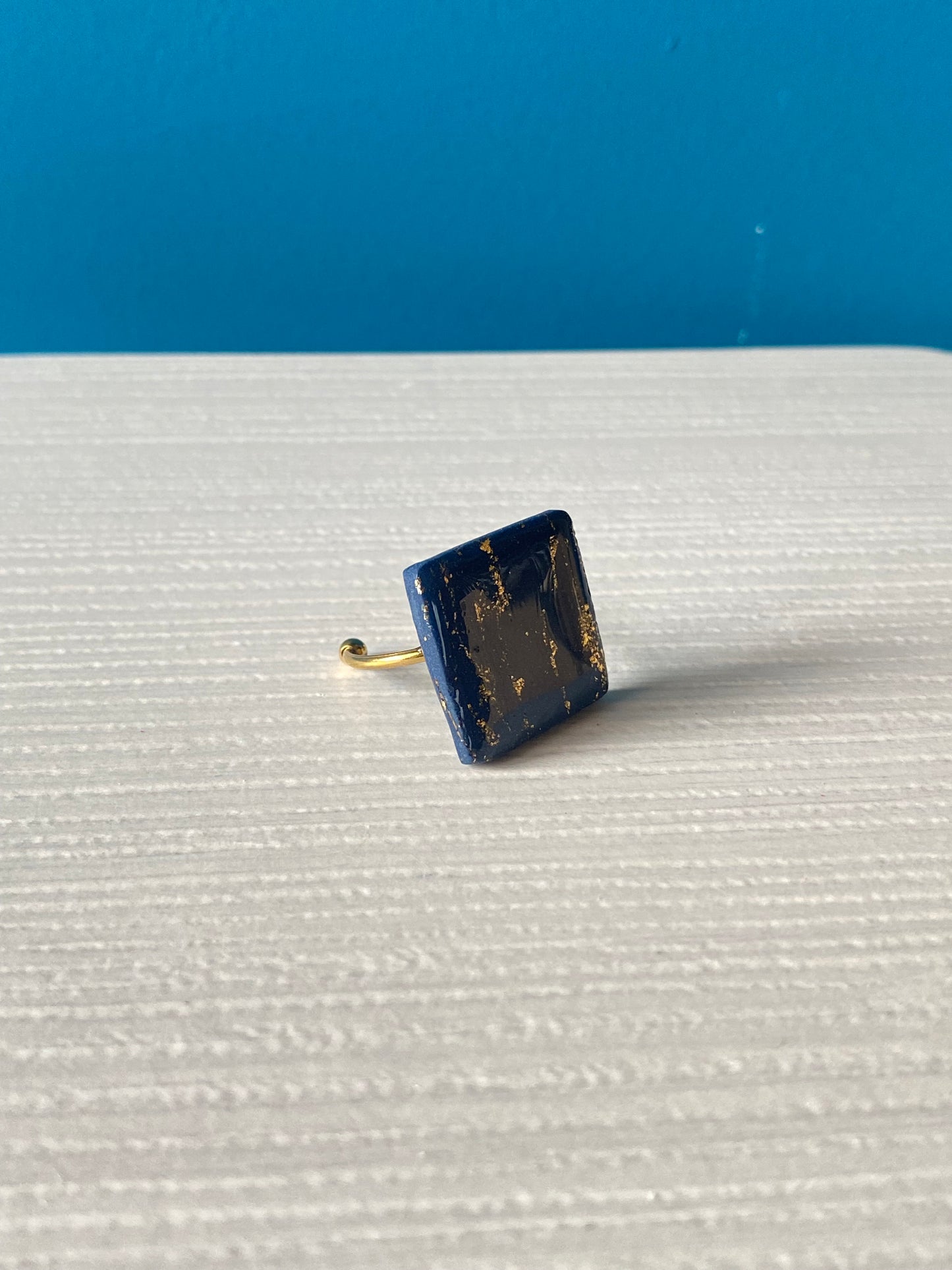 Anello SQUARE GOLDY BLUE