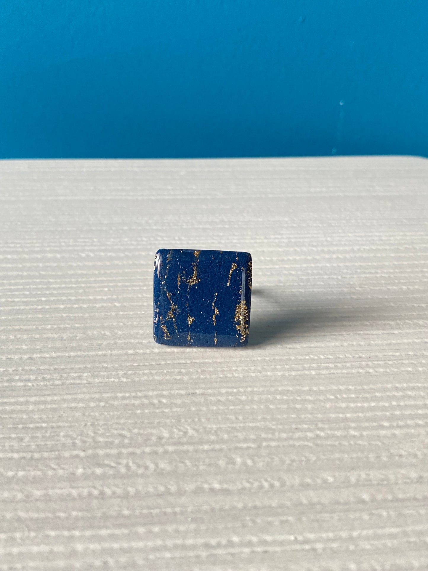 Anello SQUARE GOLDY BLUE